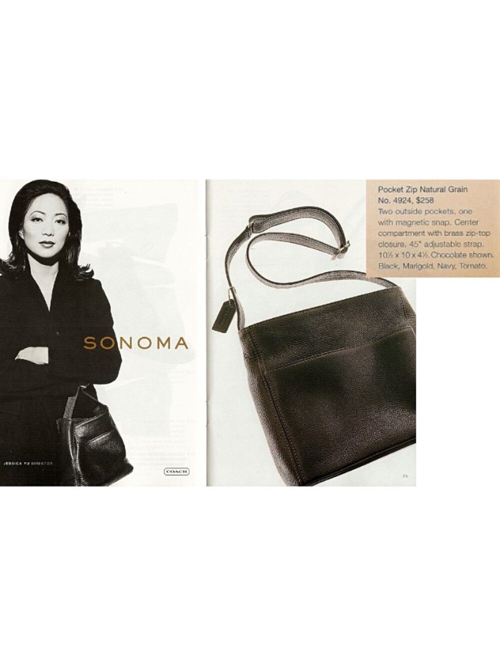 Coach Vintage - Sonoma Pocket Zip Natural Grain Bag 4924 -Marigold - Costa Rica - Picture 5 of 14